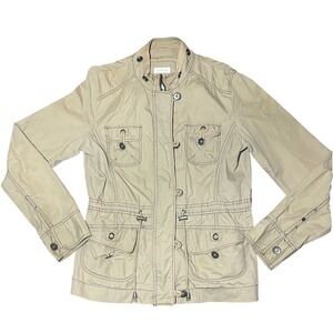 Maurice's Beige Utility Military Style Jacket Women's Size L‎ Cotton